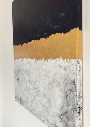 John Foppen - Symphony in D. Blue + Wh. + Gold........# K 05. XL . GROOT. kopen? Bied vanaf 189!