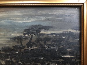 Niet of onleesbaar gesigneerd - Bosrijk waterzicht bij maanlicht kopen? Bied vanaf 1!
