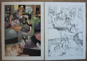 Dick Matena - Twee zeefdrukken: De meisjes van het station - 1991 kopen? Bied vanaf 55!