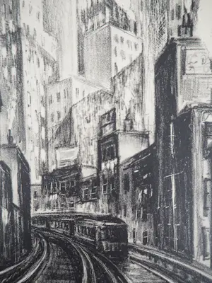 Adriaan Lubbers - New York, Subway at Chatham square, Lithographie originale signée kopen? Bied vanaf 250!