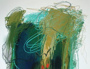 Arturo - Giclée , Sprinkhaan , abstract en kleurrijk – 70 x 70 cm kopen? Bied vanaf 30!
