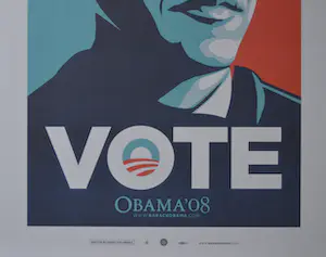 Buy Shepard Fairey - Poster - Obama: Vote '08 - 2008? Bid from 1!