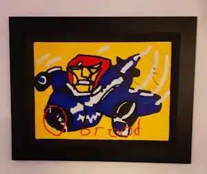 Herman Brood - 'Vliegtuig'(grootwerk, mooi gelijst) kopen? Bied vanaf 499!