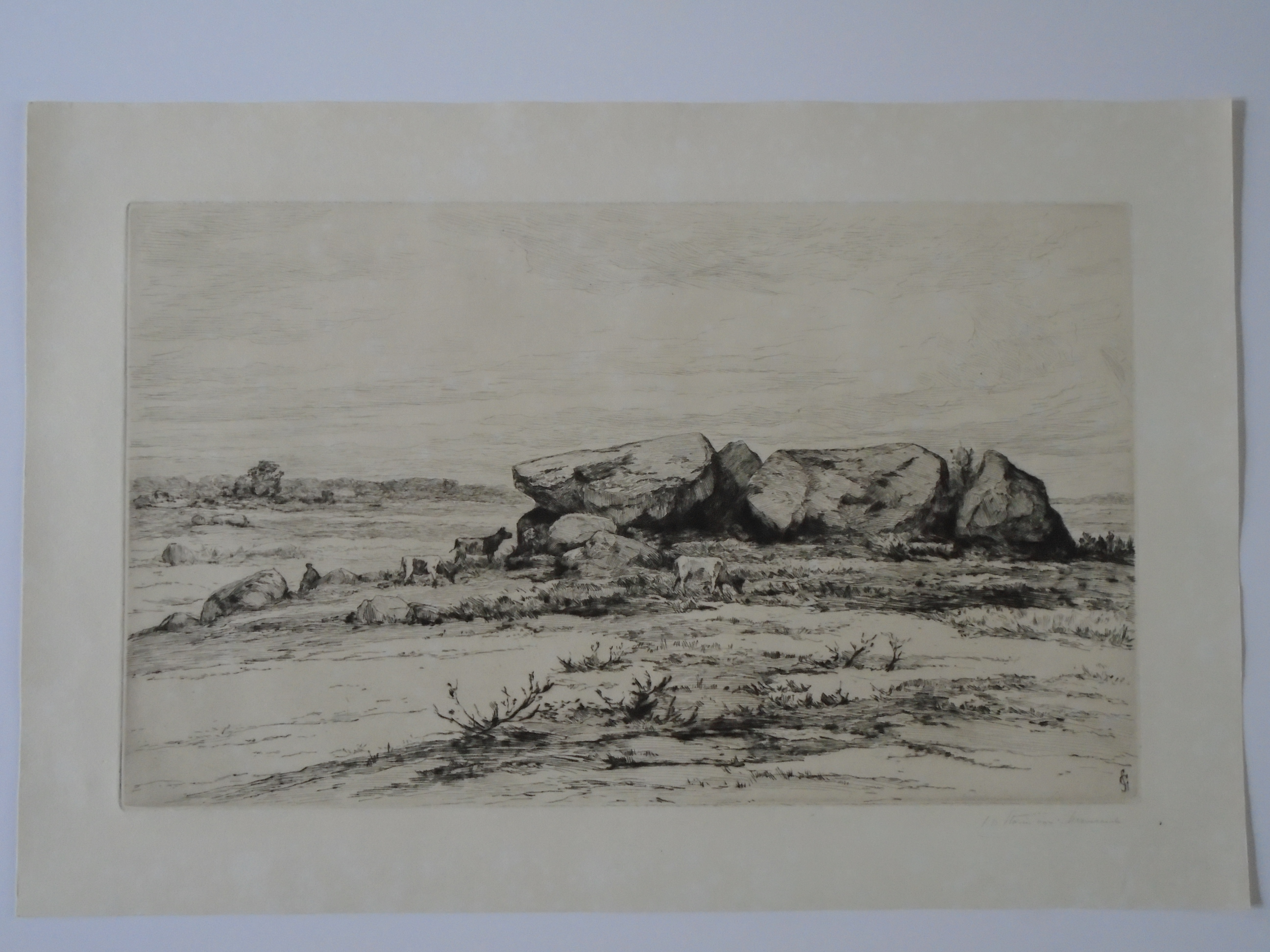 Carel Nicolaas Storm van 's-Gravesande - Landschap met koeien bij hunebed kopen? Bied vanaf 50!