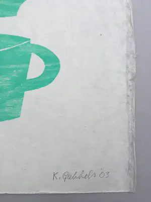 Klaas Gubbels - houtdruk 'Kopjes ’ - 2003 - oplage 20 kopen? Bied vanaf 365!