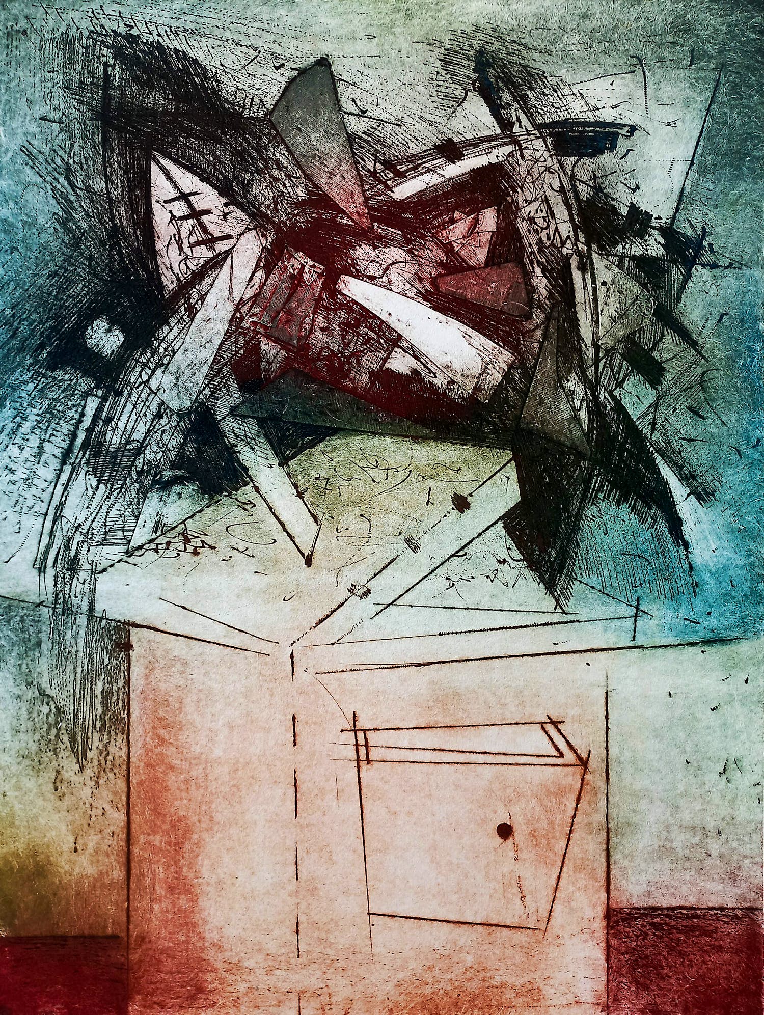 Frank Porcelijn - Temporale, aquatint ets verkocht voor € 40!