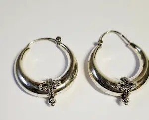 nieuw  zilveren handgemaakte vintage etnische stijl hoepels oorbellen kundal, kopen? Bied vanaf 50!