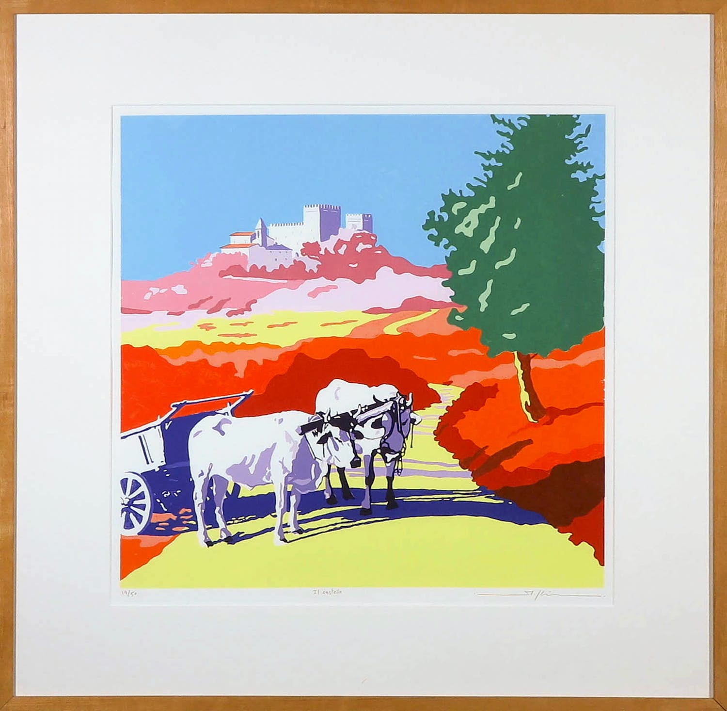 Marco Kooiman - Zeefdruk, Il castello - Ingelijst verkocht voor € 80!