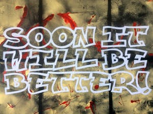 Jack Vissers - SOON IT WILL BE BETTER! - acryl op papier, ingelijst! kopen? Bied vanaf 79!