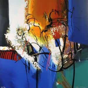 Peter Meijer - Zeefdruk op hout in lijst verkocht voor € 60!