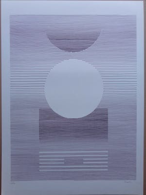 Michel Seuphor - LOT VAN 2 STUKS / GEOMETRIE / ZW-W LITHO / 75x55cm / SIG kopen? Bied vanaf 45!