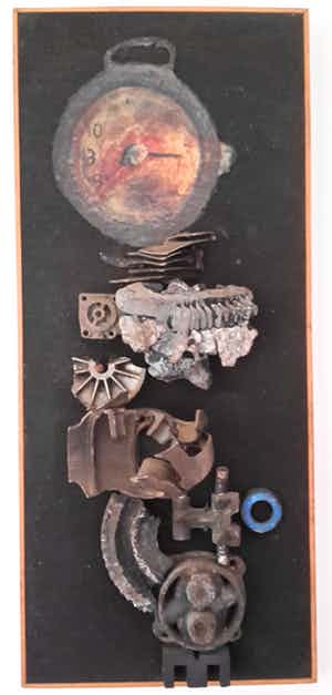 Yvonne Kracht - Yvonne Kracht, "Zwart + Rood = Dood", gemengde techniek, 1965 verkocht voor € 200!