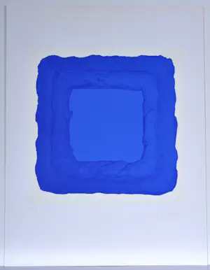 Bram Bogart - Blauw - Kleurenzeefdruk, gesigneerd, 55x42 cm, 1975 kopen? Bied vanaf 850!