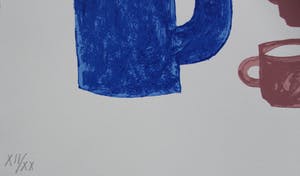 Klaas Gubbels - zeefdruk: kan met kopjes kopen? Bied vanaf 275!