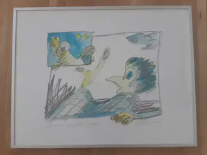 Helen van der Deen - Drieluik gouache grafiet tekeningen (1984) kopen? Bied vanaf 5!