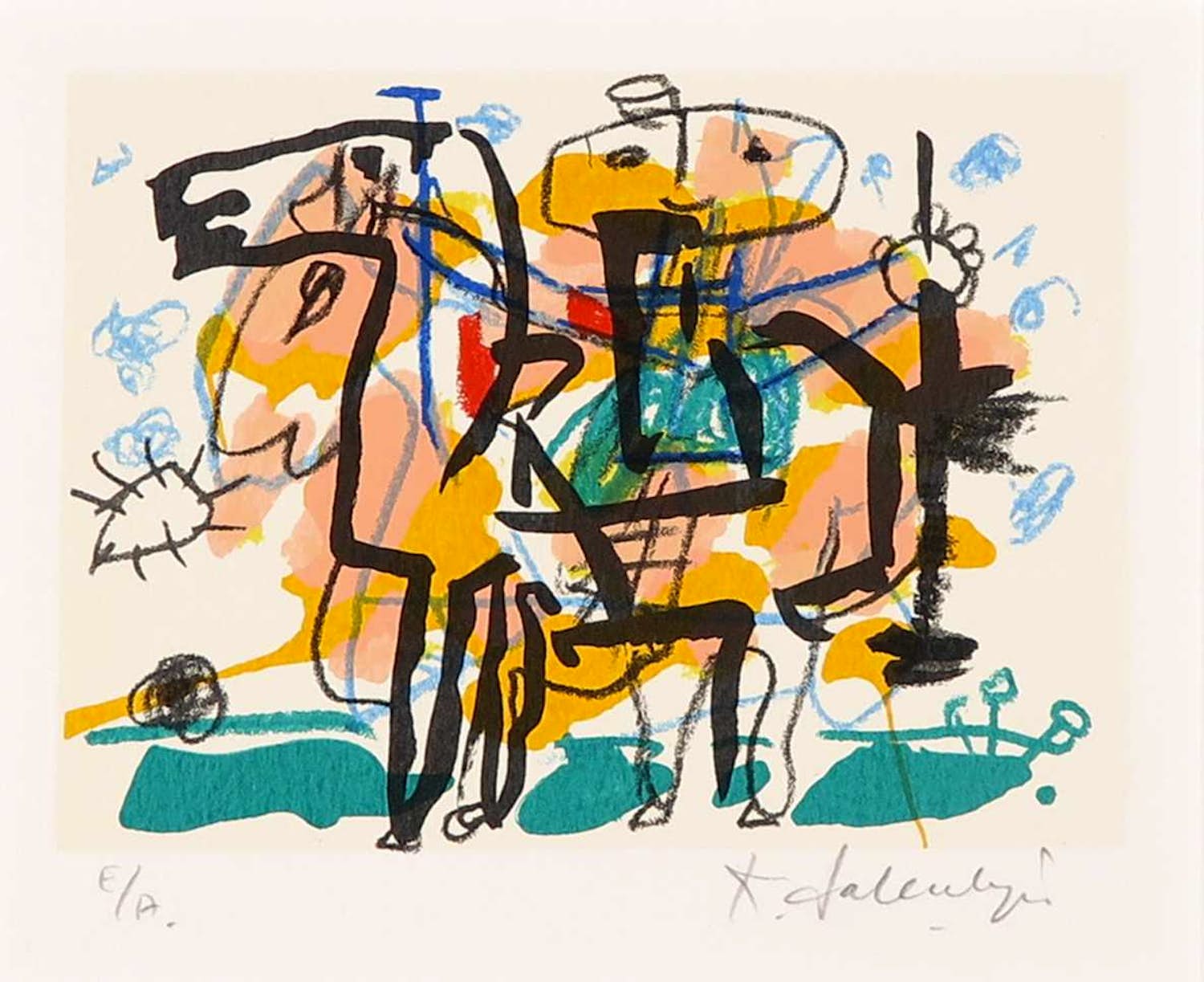 Kees Salentijn - Zeefdruk, Man te paard verkocht voor € 35!