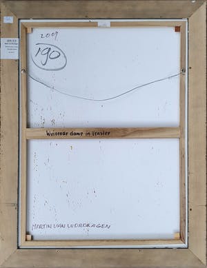 Martin van Wordragen - Wuivende dame in venster - Ingelijst kopen? Bied vanaf 340!