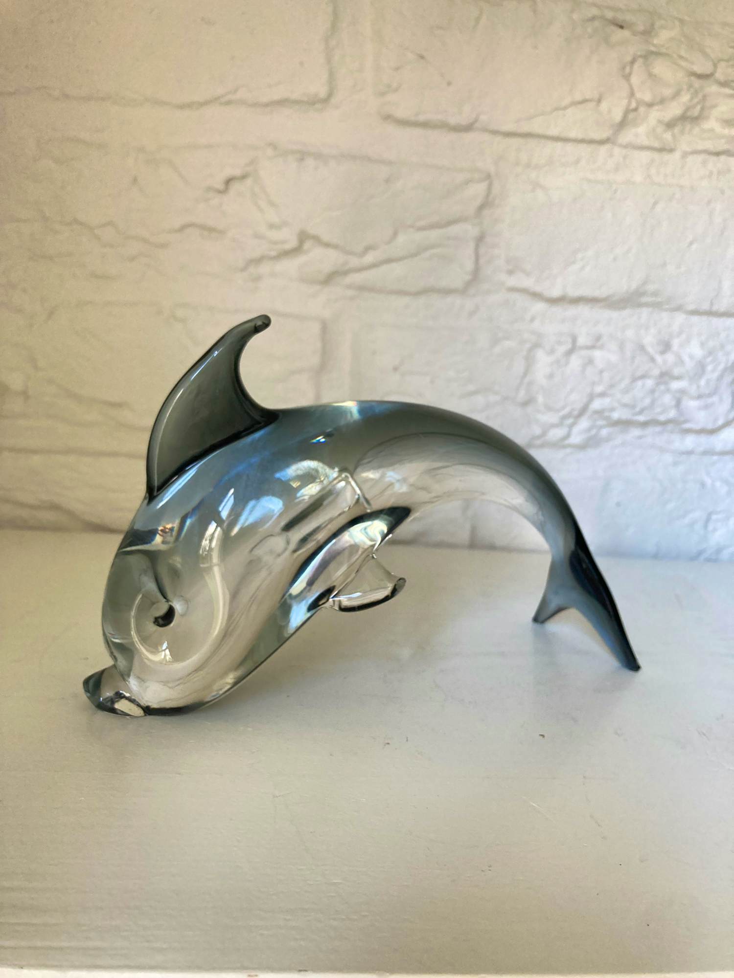 Murano Glas - Murano – Vintage Italiaanse dolfijn van gerookt glas – art-glass uit de jaren 60 kopen? Bied vanaf 25!