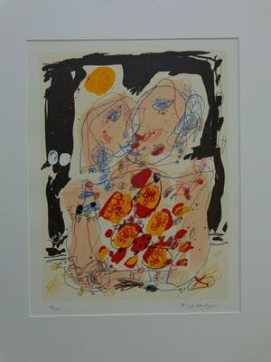 Kees Salentijn - VESTIDOS II / KLEURZEEFDRUK / 66x51cm / KADER / SIG kopen? Bied vanaf 55!