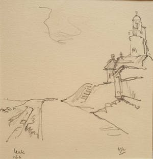 Hendrikus IJkelenstam - Urk - vuurtoren en kerkje kopen? Bied vanaf 20!