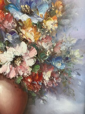 Niet of onleesbaar gesigneerd - Pot met bloemen kopen? Bied vanaf 1!