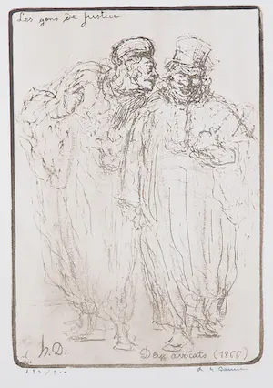 Honore Daumier - Litho, Deux avocats kopen? Bied vanaf 1!