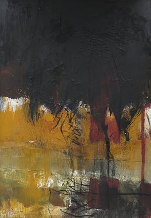 Frans Nicolai - Gemengde techniek op doek, Geel en zwart - Ingelijst (Zeer groot) kopen? Bied vanaf 150!