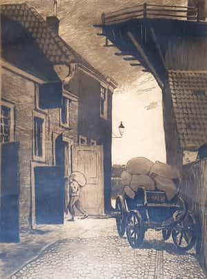 Willem Witsen - ets- Molensteeg, handgesigneerd en no.60 verkocht voor € 89!