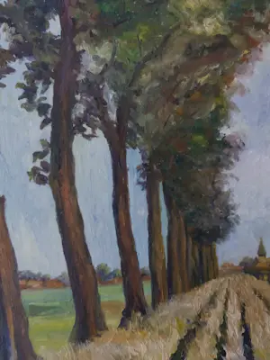 Niet of onleesbaar gesigneerd - Landschap met bomenrij kopen? Bied vanaf 10!