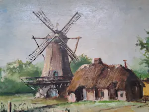 Rein Snapper - Olieverf - Molen met boerderij kopen? Bied vanaf 140!