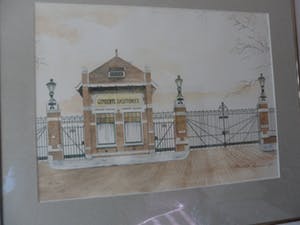 Michiel Laernoes - Aquarel, van de Gemeente gas fabriek te Den Haag kopen? Bied vanaf 10!