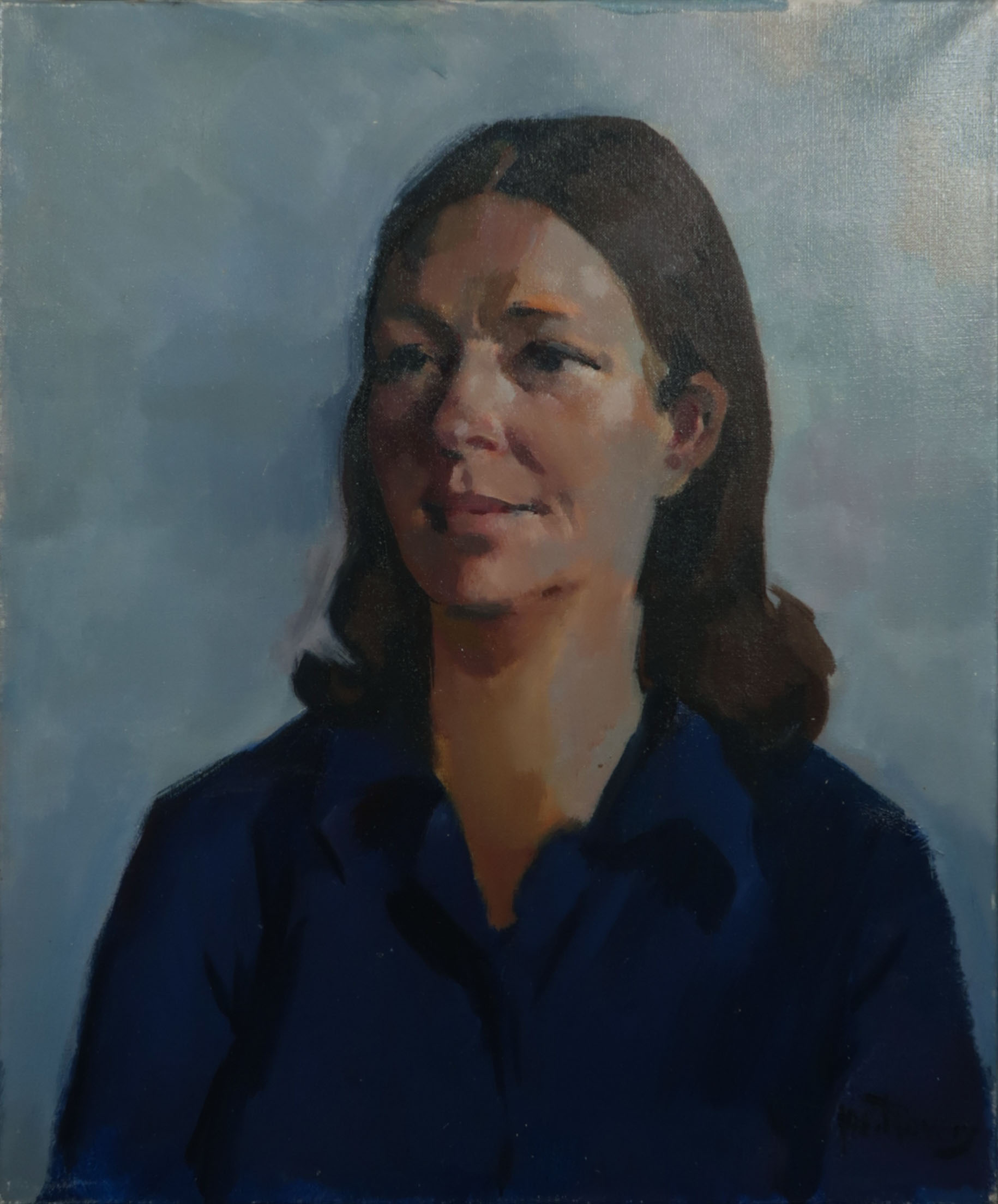 Jos Rovers - Olieverf op doek, Damesportret verkocht voor € 145!