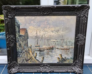 Niet of onleesbaar gesigneerd - Haven in de sneeuw kopen? Bied vanaf 1!