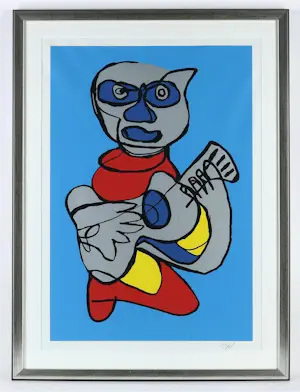 Karel Appel - Ingelijste zeefdruk: "Cool Hand Luke" (mooie lijst!) kopen? Bied vanaf 1450!