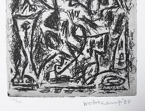 Theo Wolvecamp - Abstracte compositie, ets kopen? Bied vanaf 225!