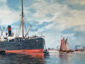 H. Meullemans - Havenzicht met stoomboot kopen? Bied vanaf 350!