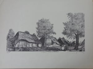 Niet of onleesbaar gesigneerd - SLUIS - BOERENSTRAAT / ZW-W LITHO / 50x65cm / SIG kopen? Bied vanaf 10!