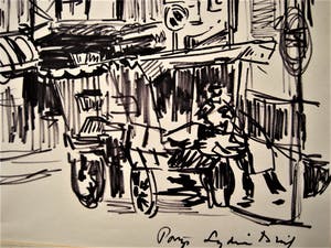 Lydia Duif - Surinaams/Nederlandse Schilderes - ca 1950 - StiftTekening - Parijs - gesigneerd kopen? Bied vanaf 20!