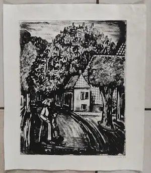 Jo Bezaan - Vrouw met kind op weg met kastanjebomen kopen? Bied vanaf 100!