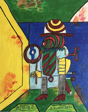 Ruud Cornelisse - Mister P - acrylverf op doek - gesigneerd kopen? Bied vanaf 60!