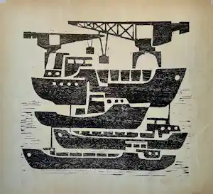 Gerard Bruning - Boten bij kraan (Manshaven Cuijk) kopen? Bied vanaf 60!