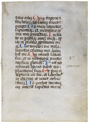 Curiosa - Geïllumineerde tekst op perkament uit een getijdenboek kopen? Bied vanaf 50!