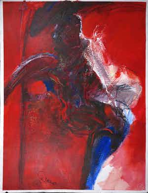 Franscz Witte - Acryl op papier, Onbekend verkocht voor € 70!