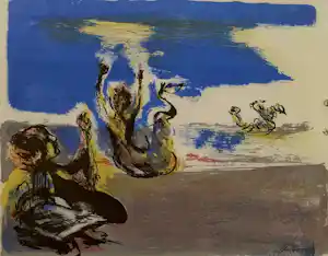 Jan Cox - handgesigneerde kleurenlitho | 'The Four Elements' | 1951 vendu pour 200€ !