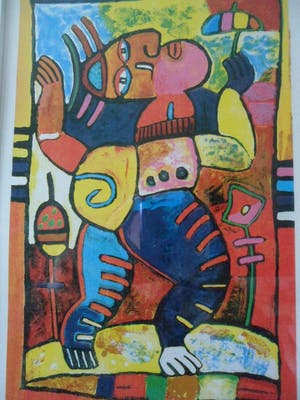 Clemens Briels - Zeefdruk, titel. 'Woman with Umbrella". kopen? Bied vanaf 75!