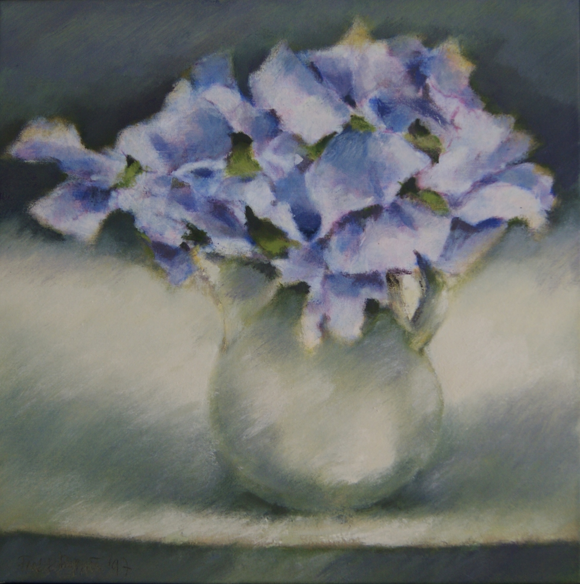 Fon Klement - olieverf op doek 'Pois de senteur' - 1997 verkocht voor € 495!