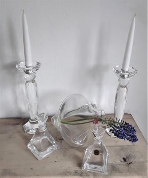 Curiosa - Rona design kristallen karaf/wijnschenker, Riva karafjes en "ruitjes" kandelaars kopen? Bied vanaf 1!