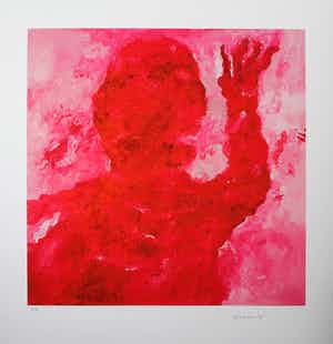 Armando - Roter Kopf, Giclee op katoenpapier. Spetterende kleuren! verkocht voor € 125!