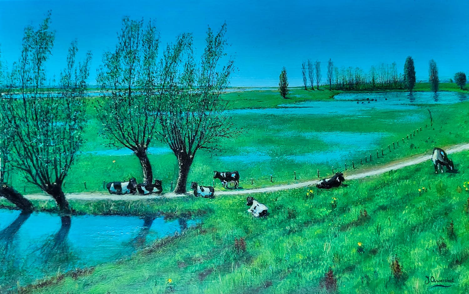 Jan Ouwersloot - acryl op paneel, gesigneerd rechtsonder kopen? Bied vanaf 20!