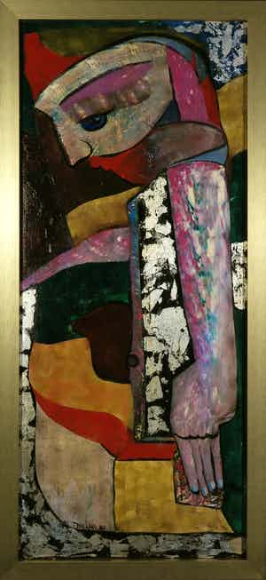 Theo Mackaay - Olieverf op doek, Figuur - Ingelijst (Groot) verkocht voor € 800!